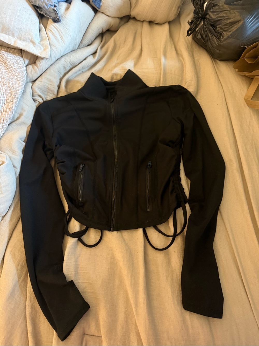 Pacsun Black Women's Zip-Up Crop Jacket